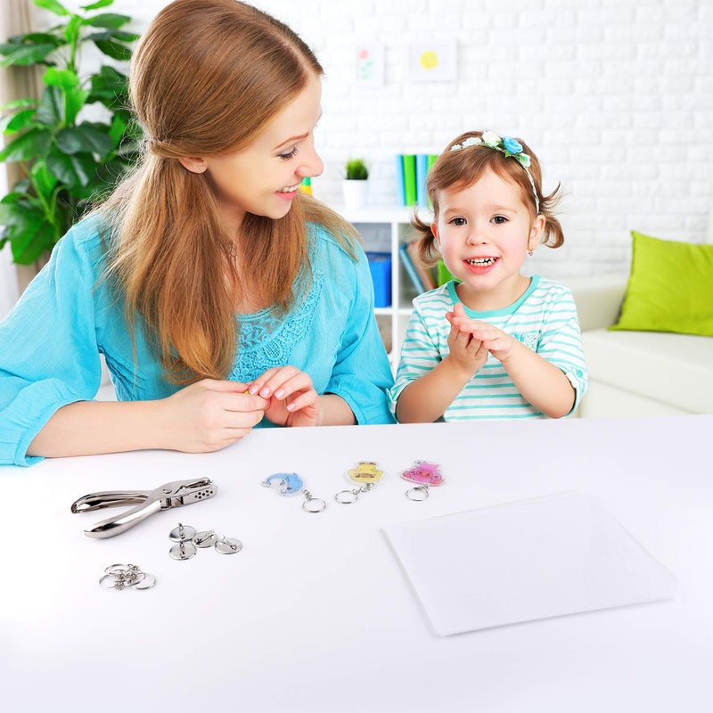 ASTARON 181Pcs Shrinking Plastic Sheets Kit Includes 20 Shrinking Film Art Paper and 161 Pcs Shrinkles Keychains Making Accessories for Kids Craft and Art Supplies - Image 4